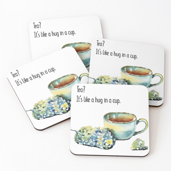 Item preview, Blue tea cup with hydrangea flowers designed and sold by Zavyalova-art.