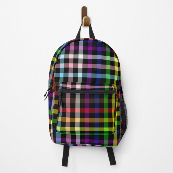 Vista previa del artículo con la obra «Progress Rainbow Pride Plaid», diseñado y vendido por Vernen Ink.