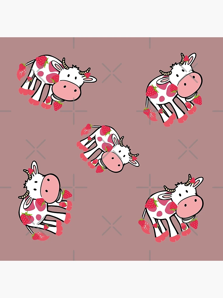Strawberry Cow Sticker Pack Art Board Print for Sale by EvaWolf