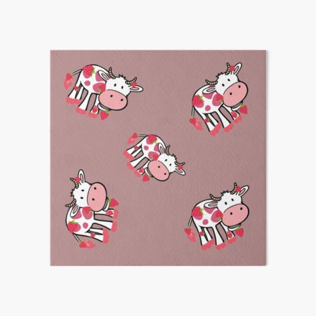 Strawberry Cow Sticker Pack | Art Board Print