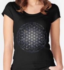 Flower Of Life - Sacred Geometry Star Cluster Women's Fitted Scoop T-Shirt