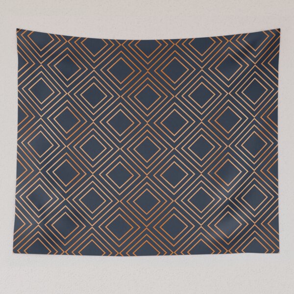 Item preview, Navy & Copper Geometric Diamond designed and sold by Blue-Banana.