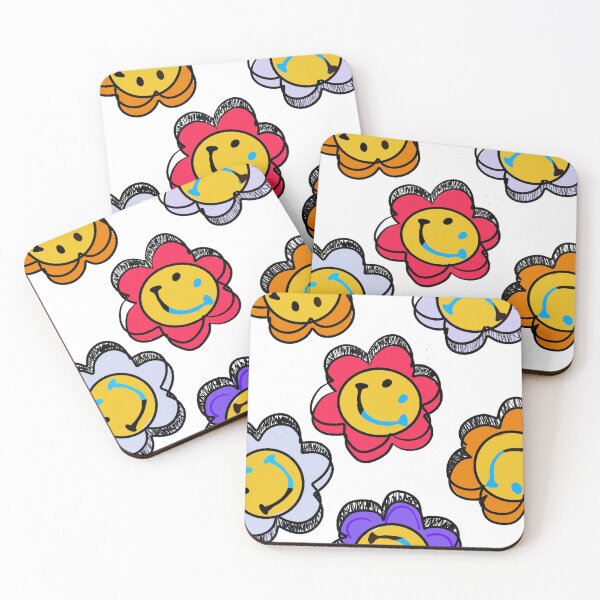 Item preview, Smiley (Half blue)  Flowers Colorful Sketch  designed and sold by Mywaytothehigh.