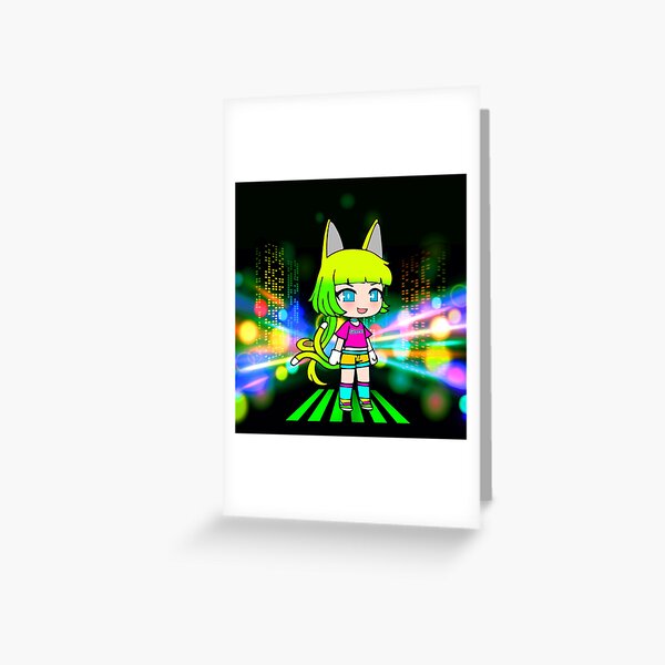 Gacha Neon Greeting Cards for Sale