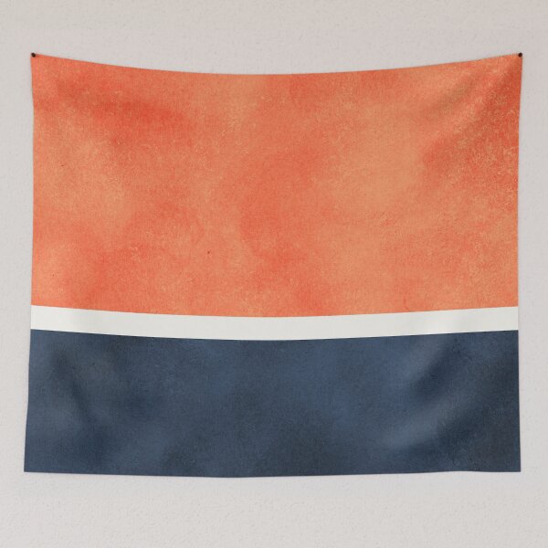 Item preview, Mid Century Minimal Abstract - Blue and Orange designed and sold by Blue-Banana.