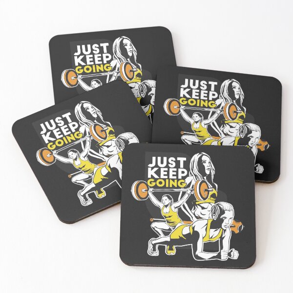 Artikelvorschau, Just Keep Going Damenhemd, Damenmuskel-T-Shirt, Fitness-Shirt, Gewichtheben, Fitness-T-Shirt, Workout-SVG, Workout-Motivation entworfen und verkauft von T. MINISTRY.