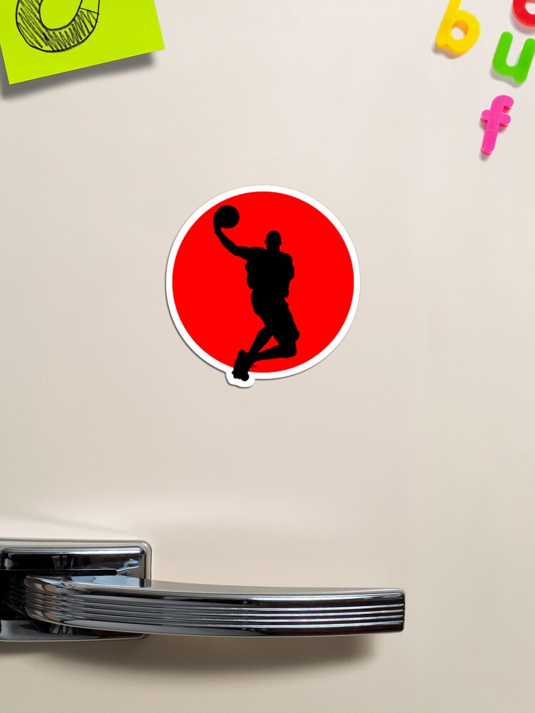 Michael Jordan Dunk Silhouette, Red Circle Poster for Sale by