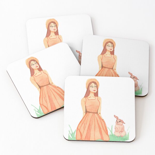 Item preview, Girl with Rabbit, white designed and sold by Sonderblume.