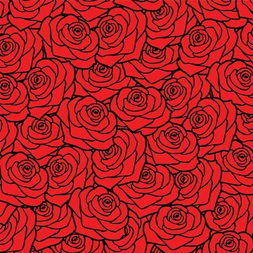 Artwork thumbnail, Red Roses Pattern by LucyGraphics