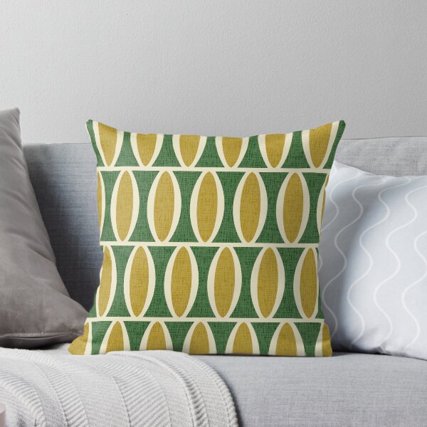 Artikel-Vorschau von Retro Mid Century Modern Geometric Oval Pattern 324 Beige Green and Gold, designt und verkauft von tonymagnerart.