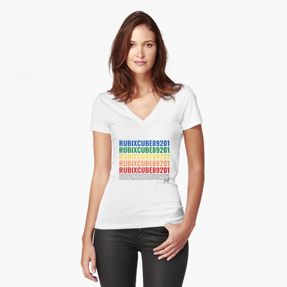 Item preview, Fitted V-Neck T-Shirt designed and sold by RubixCube89201.