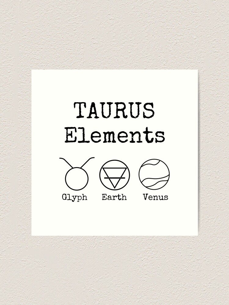 Taurus Elements Design Art Print