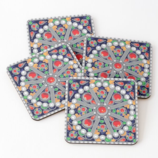 Tafzimth Fibule Kabyle Dessous de verre (lot de 4)