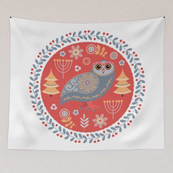 Item preview, Ethnic Winter Owl  designed and sold by OrnamentallyYou.