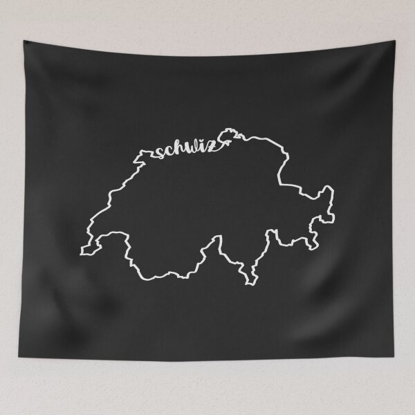 Item preview, Switzerland Outline with Word Switzerland in Swiss German designed and sold by Helvetioes.