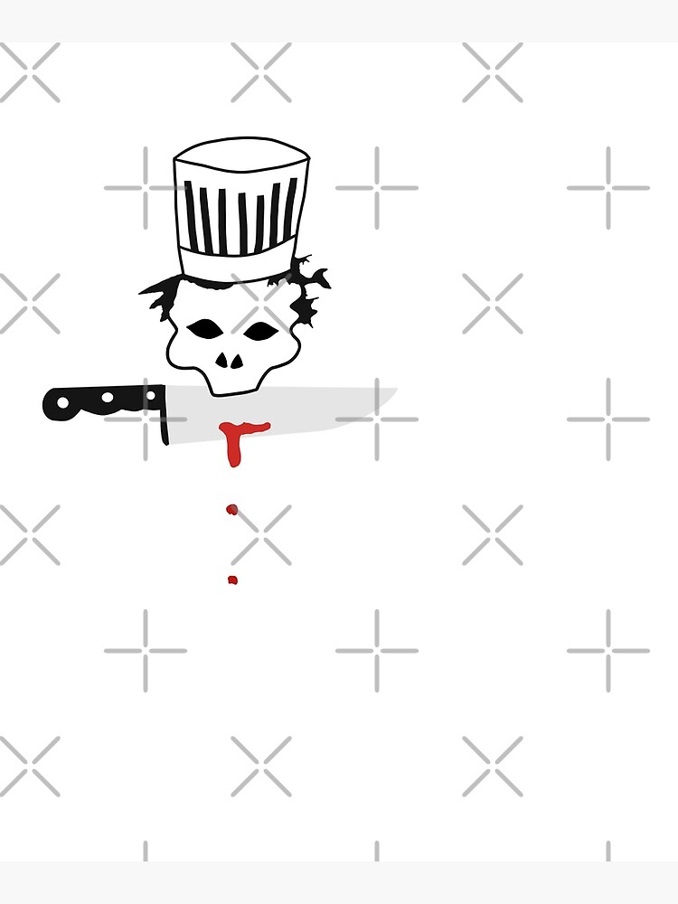 &ldquo;Chef skull with knife Anthony Bourdain emblem&rdquo; Mounted Print for Sale