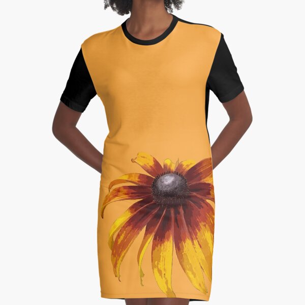 Black-Eyed Susan - Marigold Graphic T-Shirt Dress