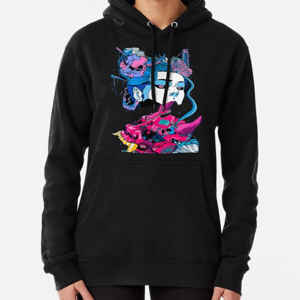 Cyberpunk Samurai Demon Mask Fille japonaise Sweat à capuche épais