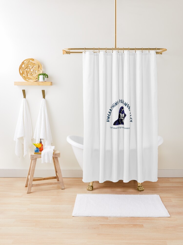 Thumbnail 1 of 5, Shower Curtain, Podcast Merchandise for Unearthing Paranormalcy designed and sold by unpnormalcy.
