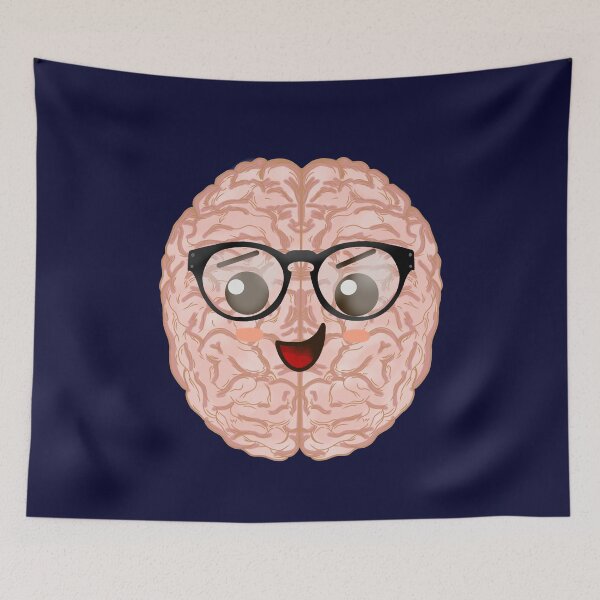 Item preview, Cute Brain with Glasses  designed and sold by abadyalbaloshi.