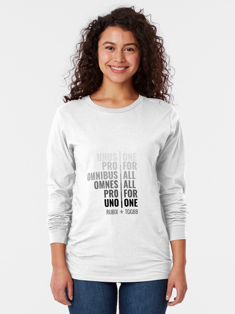 Thumbnail 2 of 5, Long Sleeve T-Shirt, Latin Musketeer Catchphrase designed and sold by RubixCube89201.