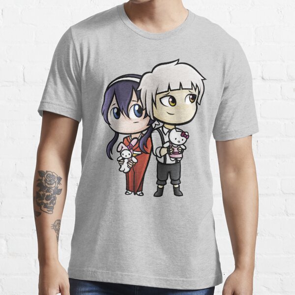 Anime Girl Eating Mukbang Itadakimasu Men's Back Print T-shirt