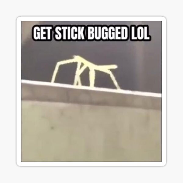 Stick Bug Stickers Redbubble - roblox song id stick bug