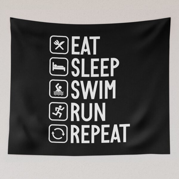Item preview, Eat Sleep Swim Run Repeat Aquathlon print designed and sold by jakehughes2015.