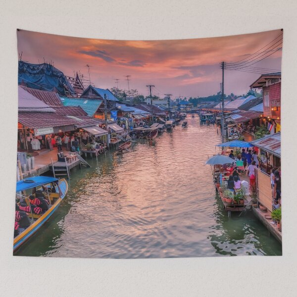Item preview, Floating Market Sunset Thailand designed and sold by AJEvans.