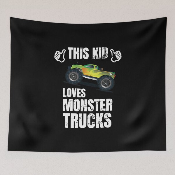 Item preview, This kid loves monster trucks designed and sold by Statim.