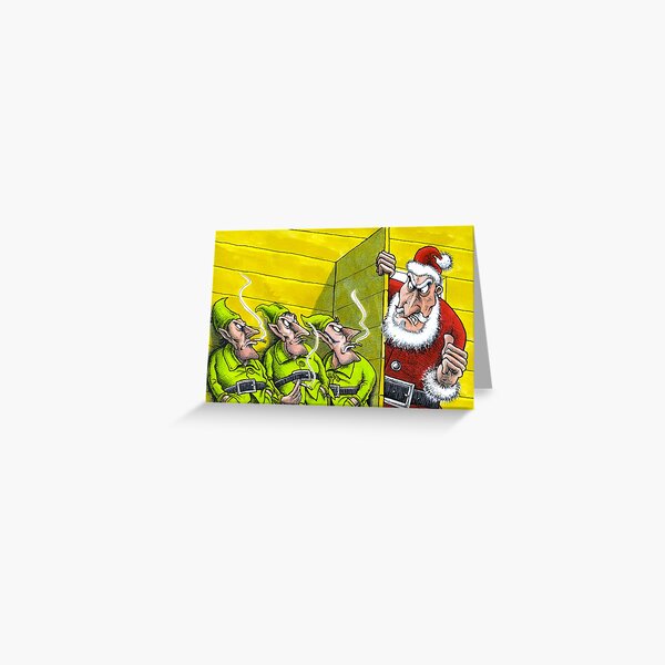 Elves smoking Greeting Card