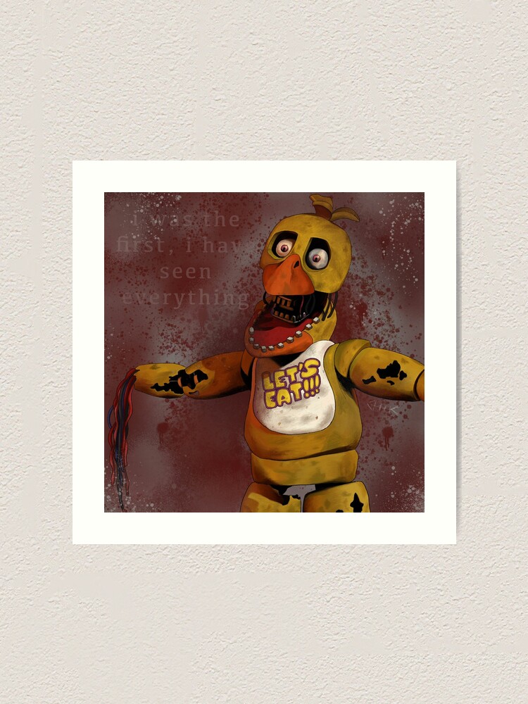 fnaf withered chica  Art Print for Sale by artroselia