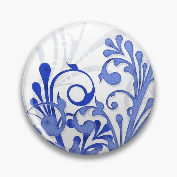Item preview, Royal blue and white abstract girly floral digital art designed and sold by wasootch.