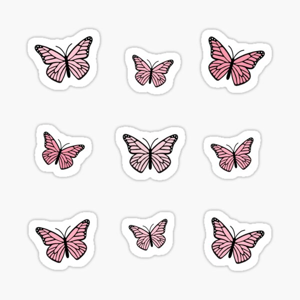 Pack of pink butterflies Sticker