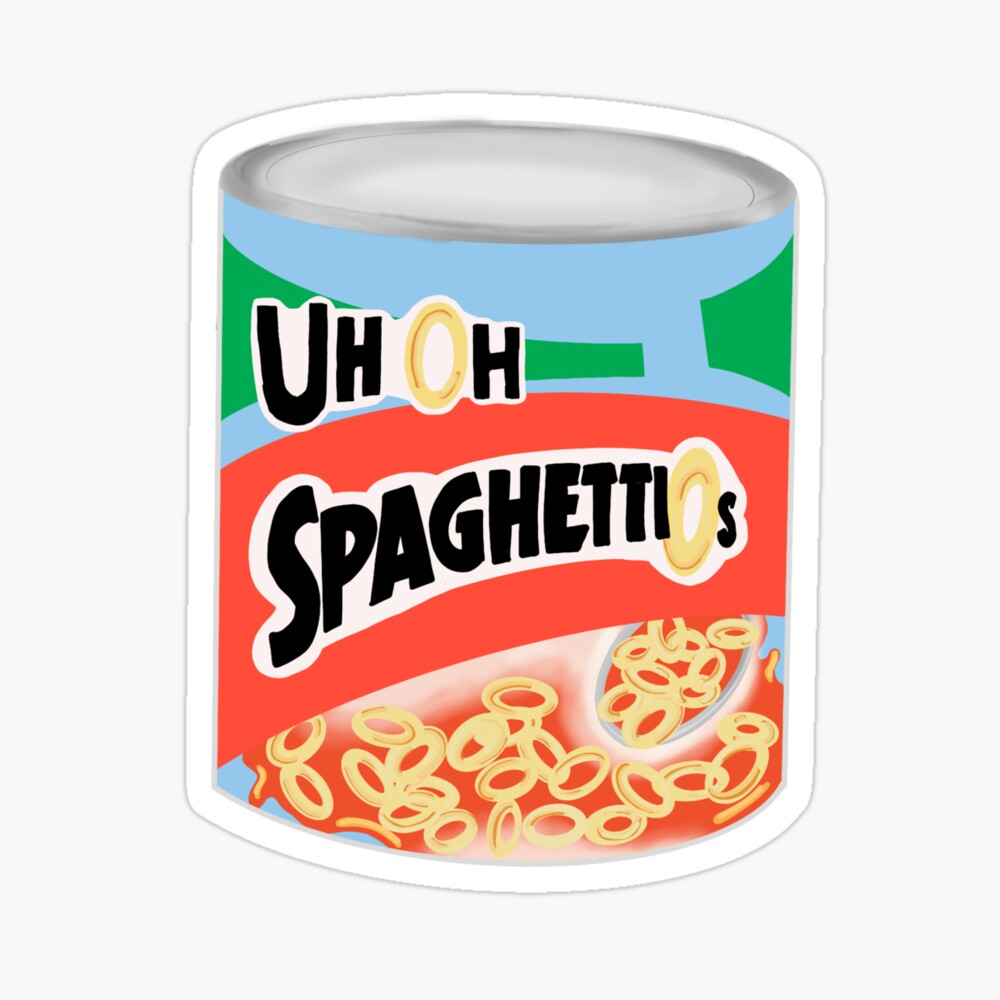 Uh Oh Spaghettios Sticker for Sale by meikreibich