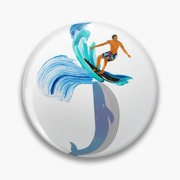 Item preview, Surfer on Whale Catching Wave designed and sold by spinningvisions.