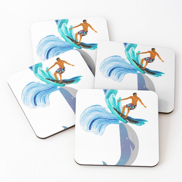 Item preview, Surfer on Whale Catching Wave designed and sold by spinningvisions.