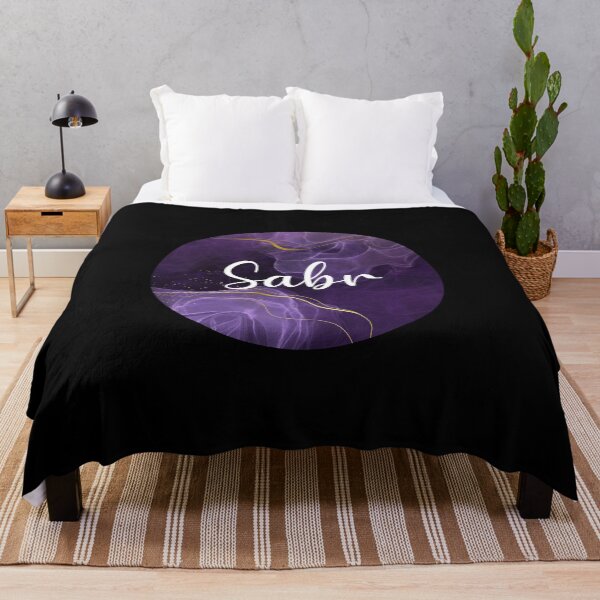 Item preview, Sabr - Patience- Islamic saying (Circle Gold Foil Effect In Purple) designed and sold by MiniMoonandStar.
