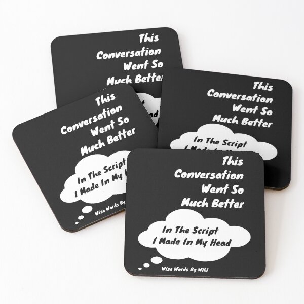 In My Head - White Text Coasters (Set of 4)