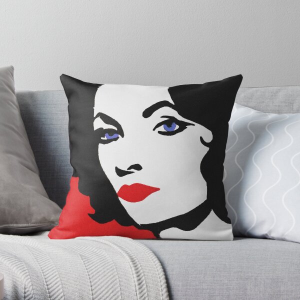 Liz Taylor woodcut Throw Pillow