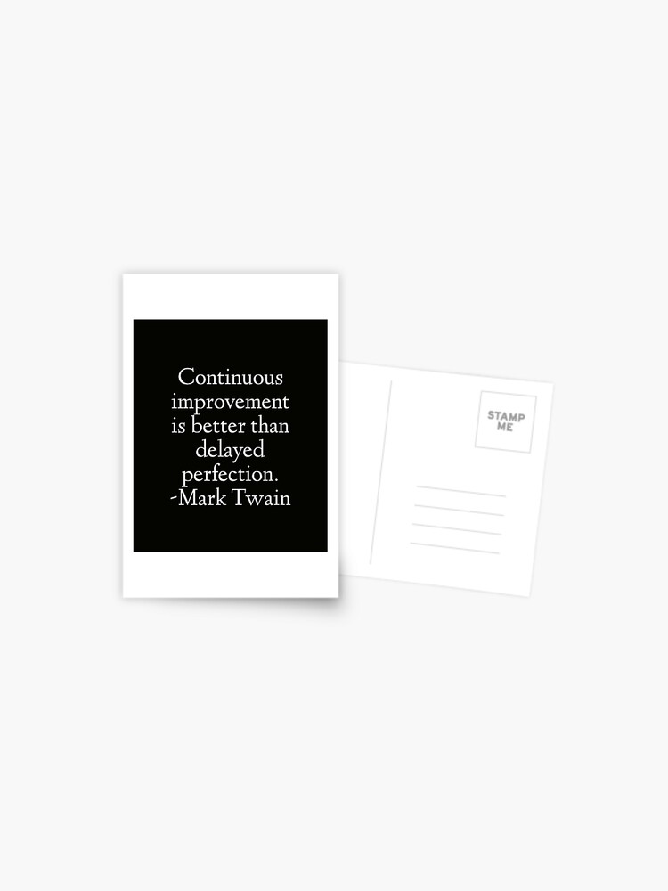 Carte Postale Citation De Mark Twain Amelioration Continue Par Stoamart Redbubble