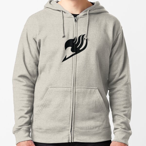 Fairy Tail logo, handmade, noir et blanc Veste zippée à capuche