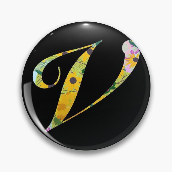 Item preview, Monogram Floral Cursive Letter V designed and sold by sporadicdoodlin.