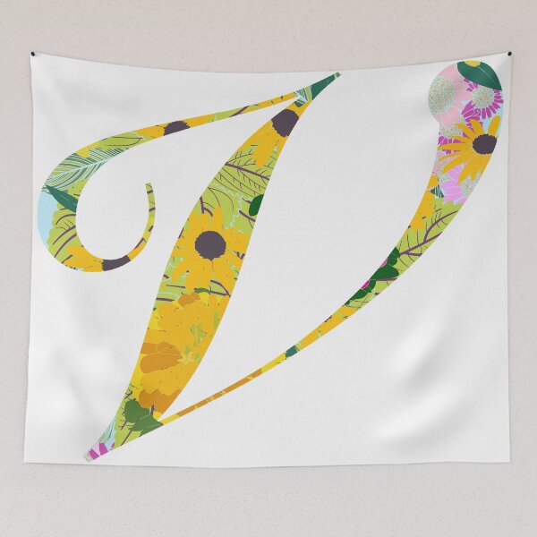 Item preview, Monogram Floral Cursive Letter V designed and sold by sporadicdoodlin.