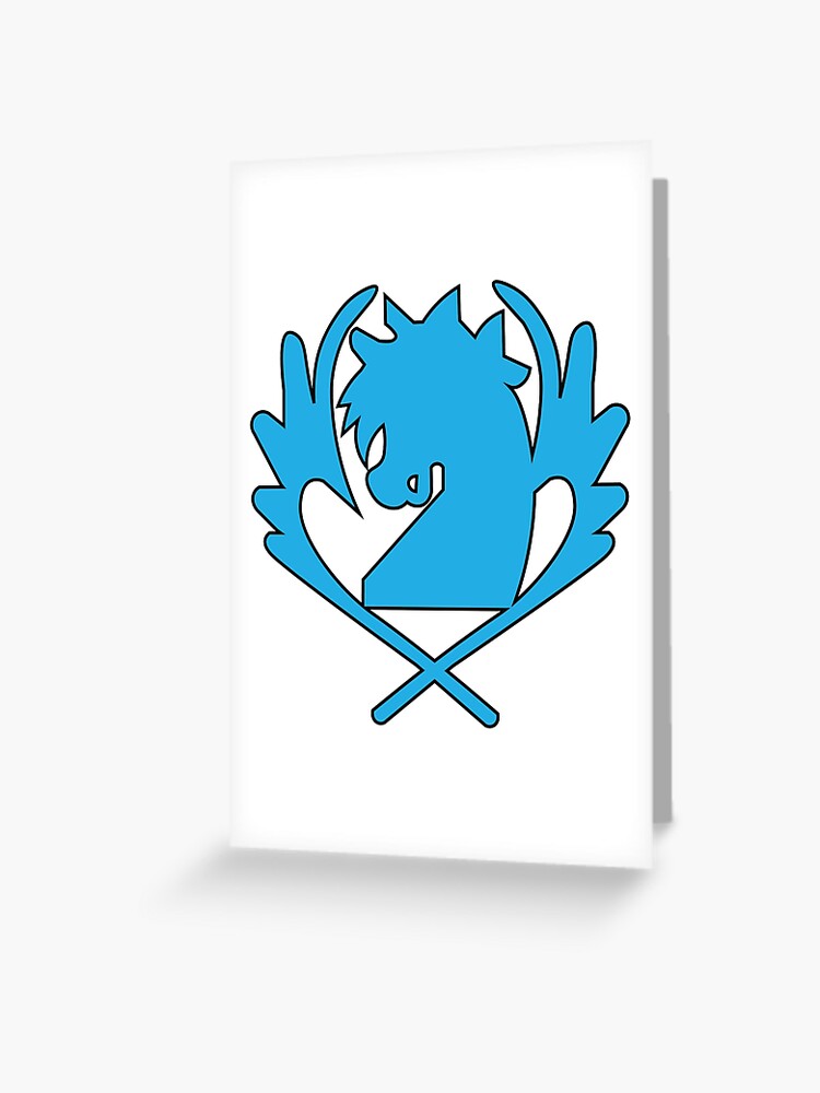 Blue Pegasus Fairy Tail Logo Handmade Greeting Card By Gaalaxyz Redbubble