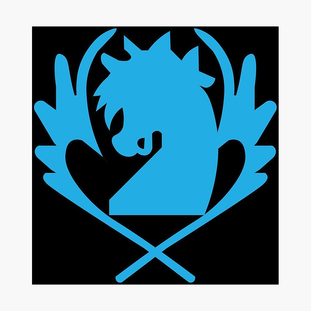 Copy Of Blue Pegasus Fairy Tail Logo Handmade Dark Poster By Gaalaxyz Redbubble