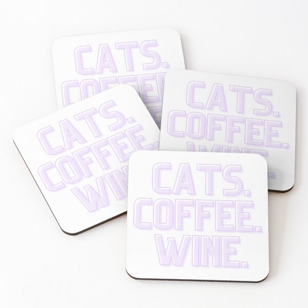 Item preview, Cats. Coffee. Wine.  designed and sold by RubyOwl.