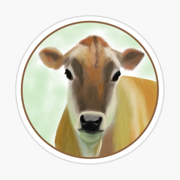 The Pretty Jersey Cow in a Circle Sticker