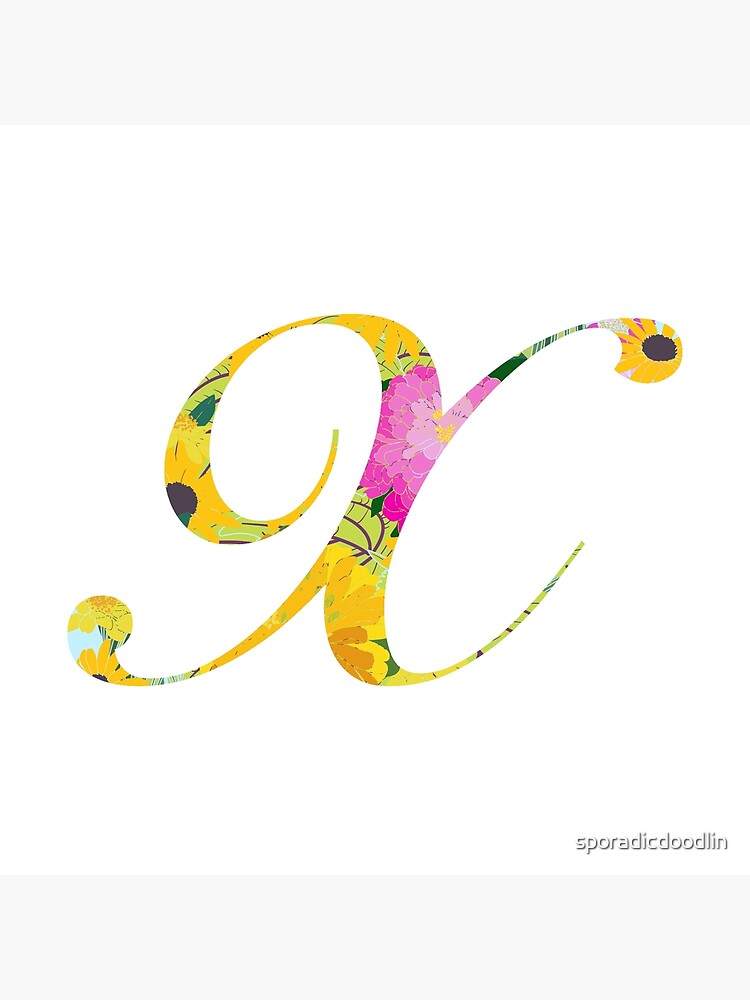 Monogram Floral Cursive Letter N Sticker for Sale by sporadicdoodlin