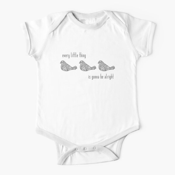 Three Little Birds : Black on White Short Sleeve Baby One-Piece